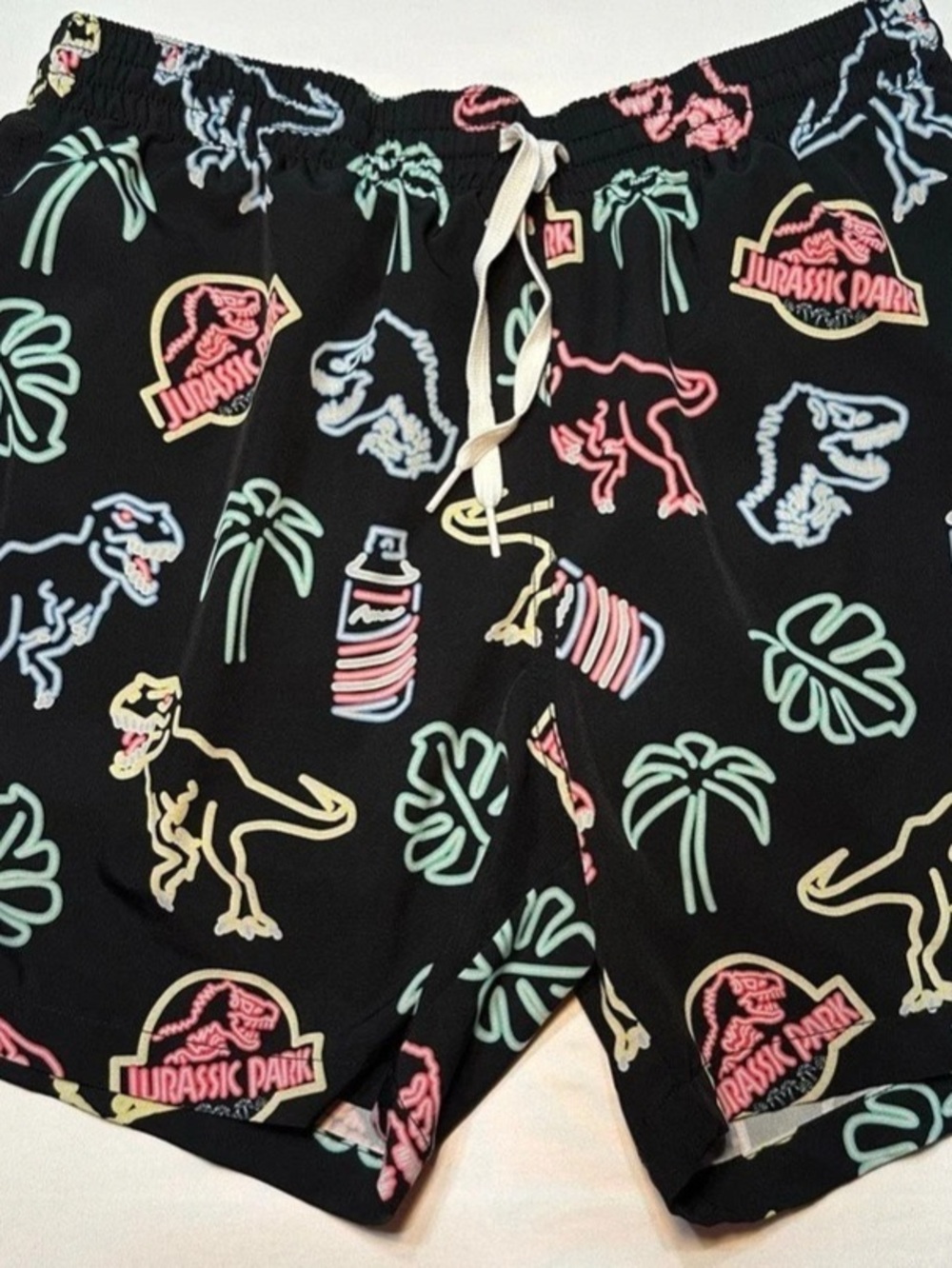 Chubbies Jurassic Park Neon Dinosaur Swim Trunks Large